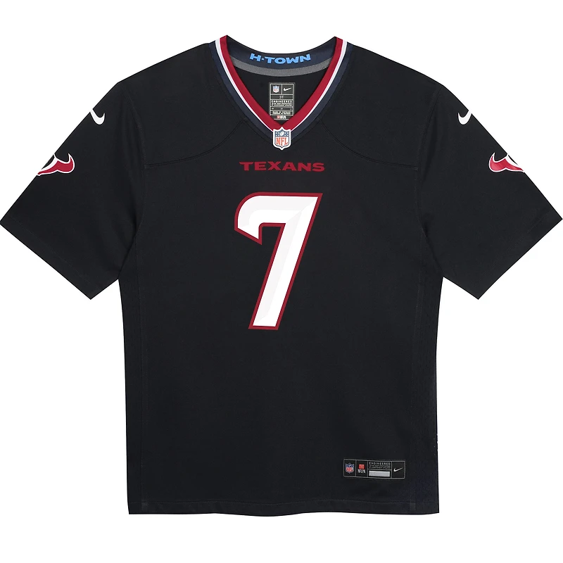 Maillot de match Nike C.J. Stroud des Houston Texans, bleu marine, pour enfants d'âge préscolaire