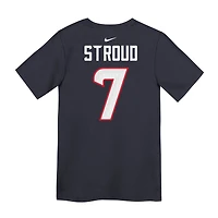 T-shirt Nike préscolaire C.J. Stroud bleu marine avec nom et numéro du joueur des Houston Texans