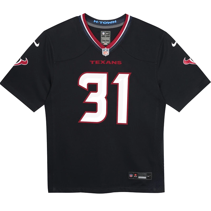Maillot de match Nike Dameon Pierce bleu marine des Houston Texans pour enfants d'âge préscolaire