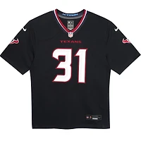 Maillot de match Nike Dameon Pierce bleu marine des Houston Texans pour enfants d'âge préscolaire