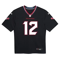 Maillot de jeu Nike bleu marine Nico Collins des Houston Texans pour enfant d'âge préscolaire