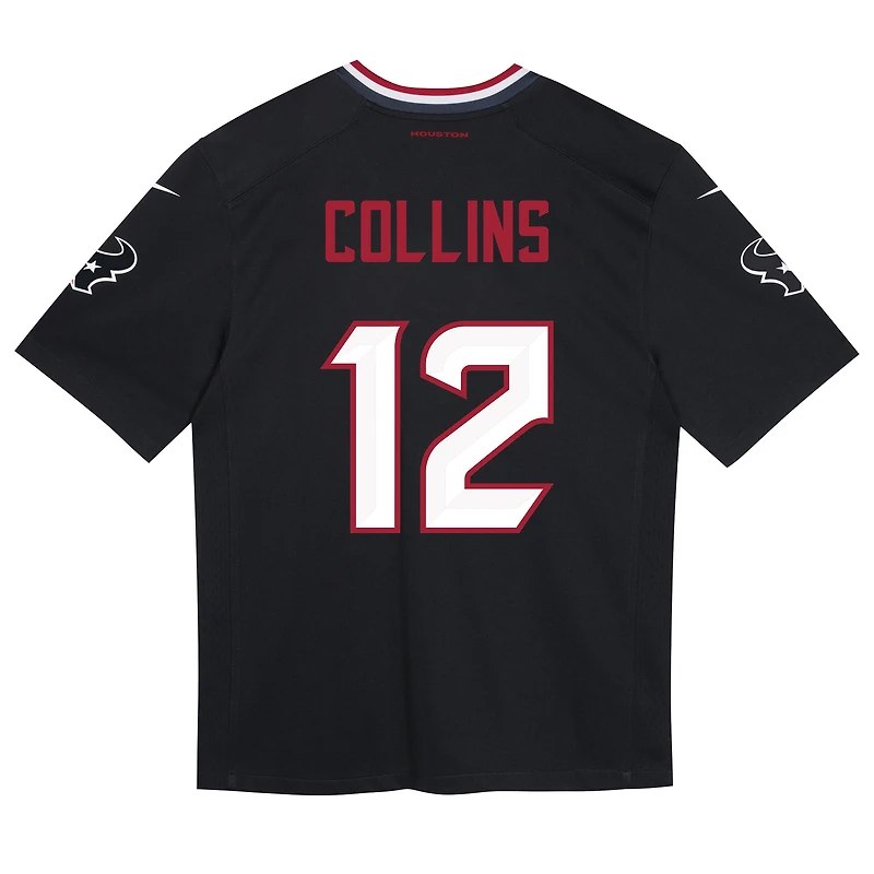 Maillot de jeu Nike bleu marine Nico Collins des Houston Texans pour enfant d'âge préscolaire