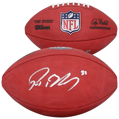 Ballon de football américain Wilson Duke en couleur, autographié par Reed Blankenship des Houston Texans