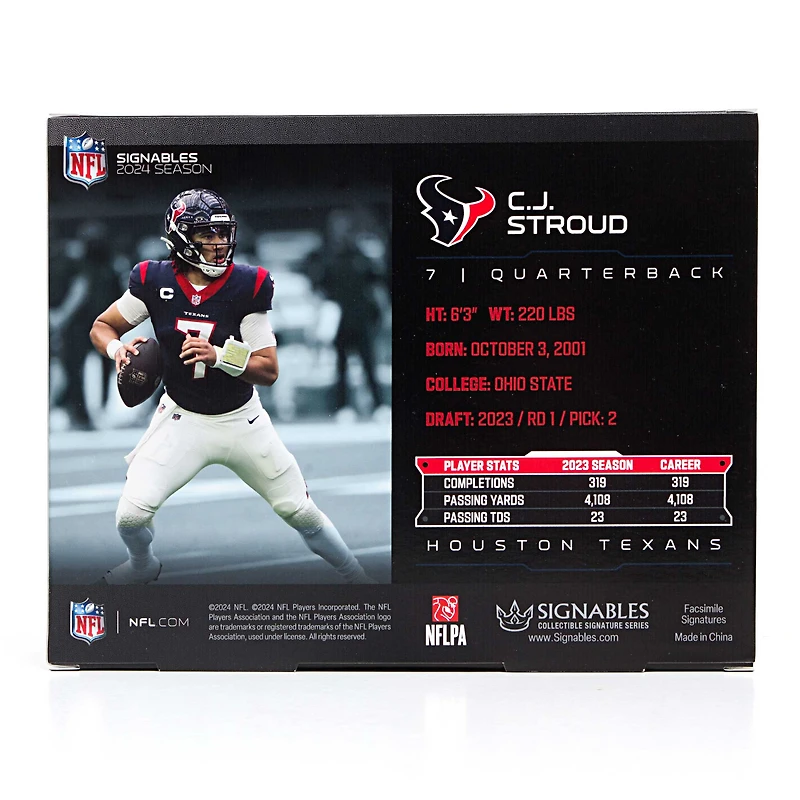 Signables C.J. Stroud Houston Texans NFL 2024 Collectible