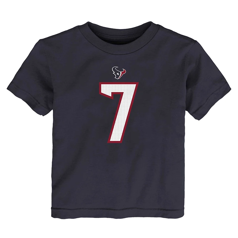 T-shirt Nike C.J. Stroud bleu marine avec nom et numéro du joueur des Houston Texans pour tout-petit