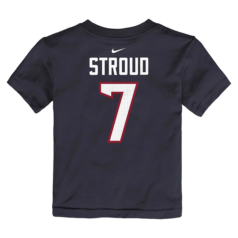 T-shirt Nike C.J. Stroud bleu marine avec nom et numéro du joueur des Houston Texans pour tout-petit
