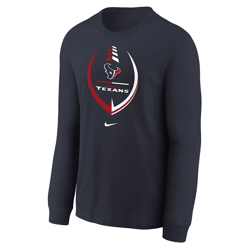 T-shirt à manches longues Nike Houston Texans Icon pour tout-petit