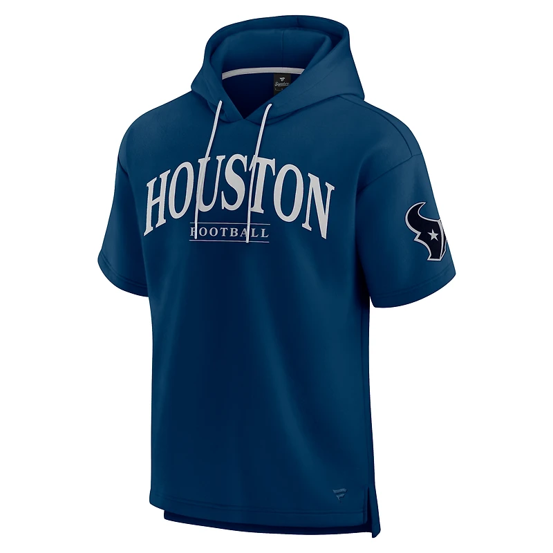 Unisex Fanatics Navy Houston Texans Elements Ready Short Sleeve Pullover Hoodie