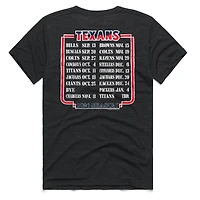 T-shirt unisexe Hommage Charcoal Houston Texans 2026 NFL Calendar Queen Tri-Blend
