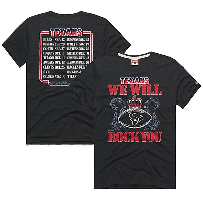 Unisex Homage Charcoal Houston Texans 2026 NFL Schedule Queen Tri-Blend T-Shirt