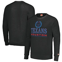 Unisex Homage  Charcoal Houston Texans Color Rush Crest Tri-Blend Pullover Sweatshirt