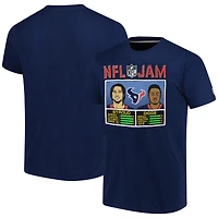 Unisex Homage C.J. Stroud & Stefon Diggs Navy Houston Texans NFL Jam Tri-Blend T-Shirt