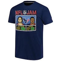 Unisex Homage C.J. Stroud & Stefon Diggs Navy Houston Texans NFL Jam Tri-Blend T-Shirt