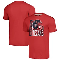 T-shirt triple mélange à rayures avec casque des Houston Texans, hommage unisexe, rouge