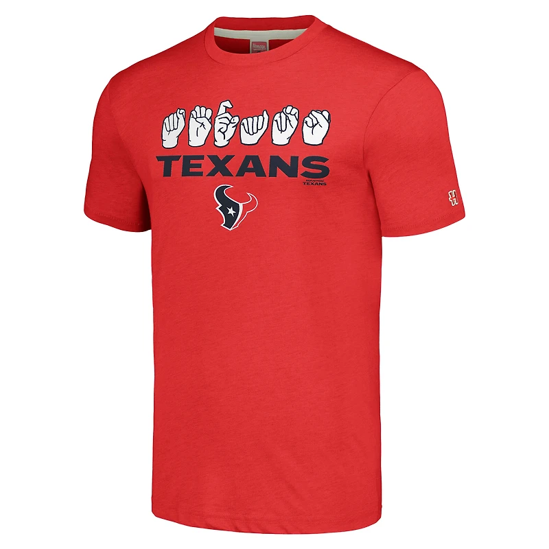 Unisex Homage Red Houston Texans The NFL ASL Collection by Love Sign American Language T-Shirt