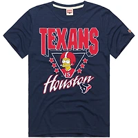 T-shirt unisexe bleu marine Homage x The Simpsons, motif tri-blend des Houston Texans
