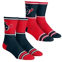 Lot de 2 paires chaussettes unisexes Rock Em Socks Houston Texans à blocs couleurs