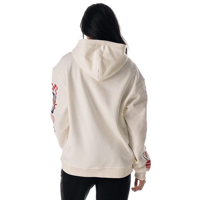 Sweat à capuche unisexe en polaire manches graphiques superposées, couleur crème, des Houston Texans de The Wild Collective