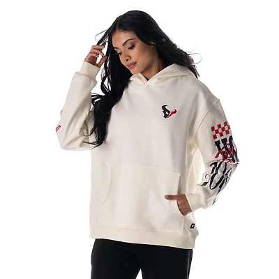 Unisex The Wild Collective  Cream Houston Texans Stacked Graphic Sleeve Fleece Hoodie