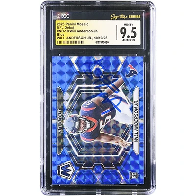 Will Anderson Jr. Houston Texans Autographed 2023 Panini Mosaic NFL Debut Mosaic Blue #ND-19 #/99 CGC Authenticated 9.5/10 Rookie Card