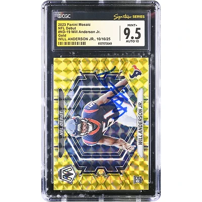 Will Anderson Jr. Houston Texans Autographed 2023 Panini Mosaic NFL Debut Mosaic Gold #ND-19 CGC Authenticated 9.5/10 Rookie Card
