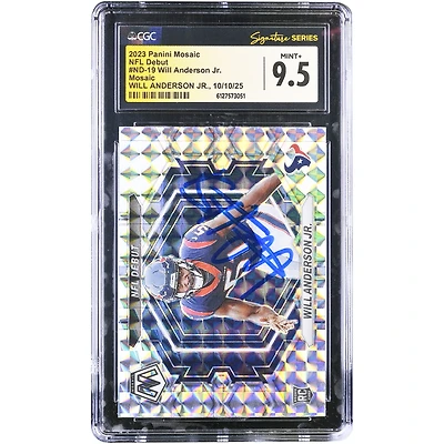 Carte de recrue autographiée de Will Anderson Jr. (Houston Texans) - Panini Mosaic NFL Debut Mosaic 2023 #ND-19 - Authentifiée CGC - État neuf (9,5)