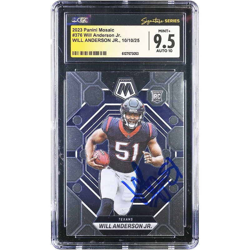 Will Anderson Jr. Houston Texans Autographed 2023 Panini Mosaic #376 CGC Authenticated 9.5/10 Rookie Card