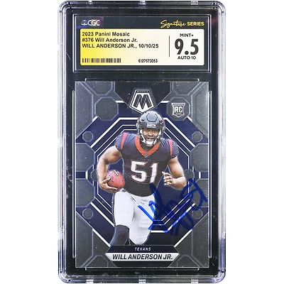 Will Anderson Jr. Houston Texans Autographed 2023 Panini Mosaic #376 CGC Authenticated 9.5/10 Rookie Card