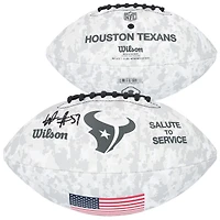 Will Anderson Jr. Houston Texans autographié 2024 Salute To Service Wilson Football