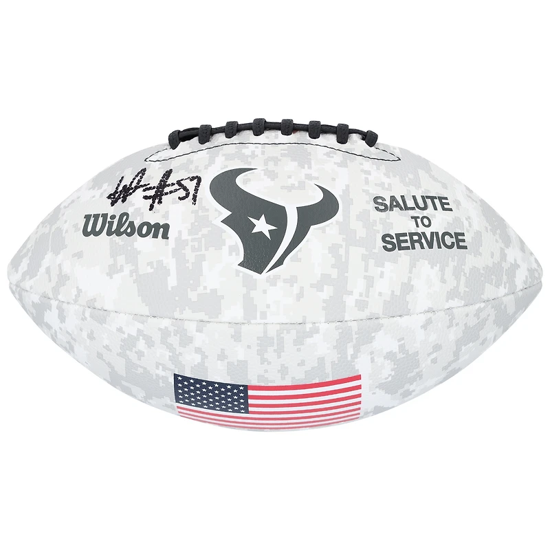 Will Anderson Jr. Houston Texans autographié 2024 Salute To Service Wilson Football