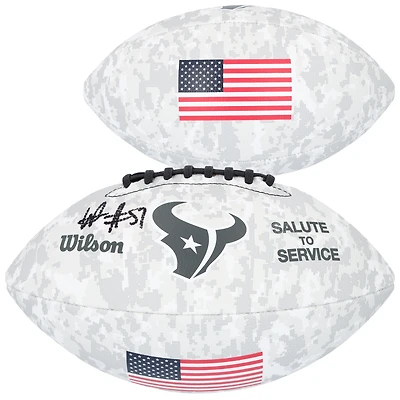 Will Anderson Jr. Houston Texans autographié 2024 Salute To Service Wilson Football