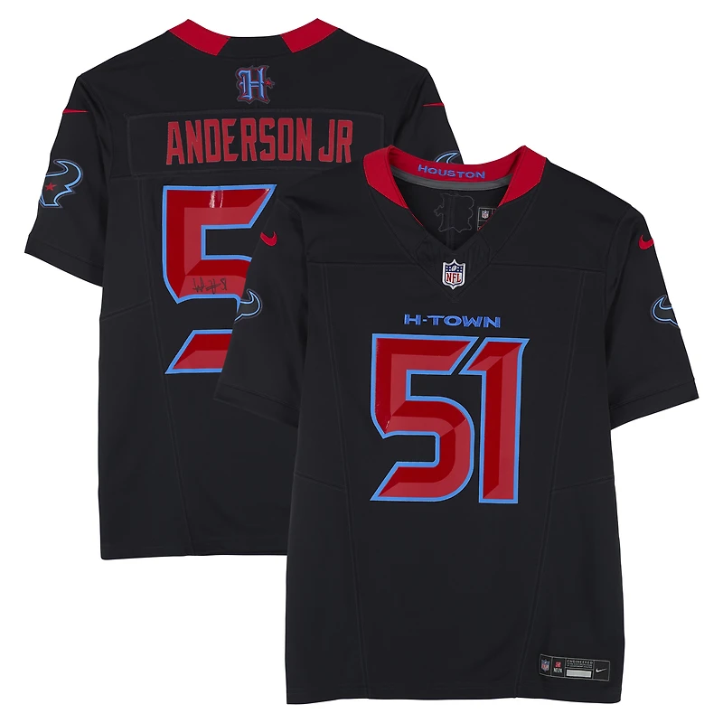 Maillot Nike Vapor F.U.S.E. Limited bleu marine autographié par Will Anderson Jr. des Houston Texans