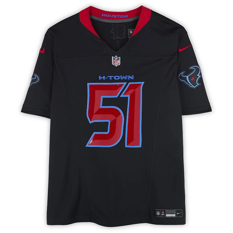 Maillot Nike Alternate Vapor F.U.S.E. bleu marine dédicacé par Will Anderson Jr. des Houston Texans