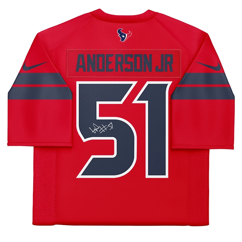 Maillot Nike Alternate Vapor F.U.S.E. rouge dédicacé par Will Anderson Jr. des Houston Texans