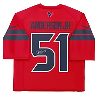 Maillot Nike Alternate Vapor F.U.S.E. rouge dédicacé par Will Anderson Jr. des Houston Texans