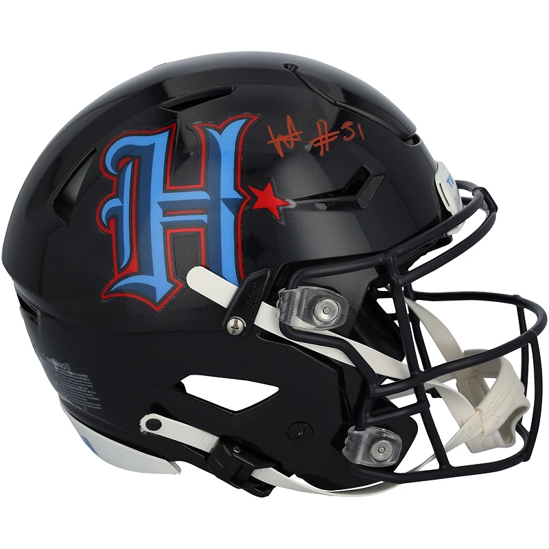 Casque Riddell 2024 bleu marine authentique dédicacé par Will Anderson Jr. des Houston Texans