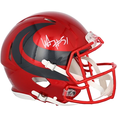 Casque Riddell Alternate Speed ​​Authentic rouge autographié par Will Anderson Jr. des Houston Texans