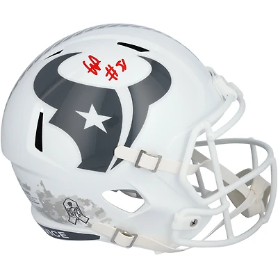 Réplique du casque Riddell 2024 Salute To Service Speed ​​autographié par Will Anderson Jr. des Houston Texans