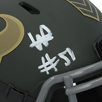 Casque miniature Riddell Speed ​​2025 Salute To Service, autographié par Will Anderson Jr. des Houston Texans