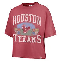 Women's '47  Light Red Houston Texans Florentina Montauk Cropped T-Shirt