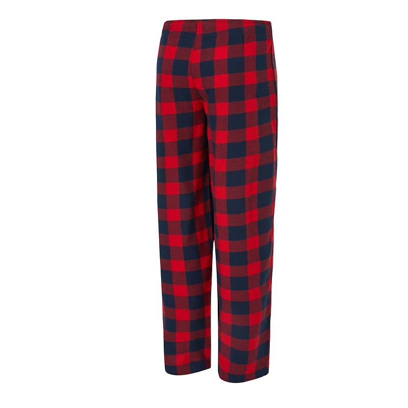 Ensemble pyjama en flanelle bleu marine/rouge Houston Texans Avondale pour femme Concepts Sport