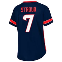 T-shirt à lacets taille plus avec nom et numéro pour femme Fanatics C.J. Stroud Navy Houston Texans