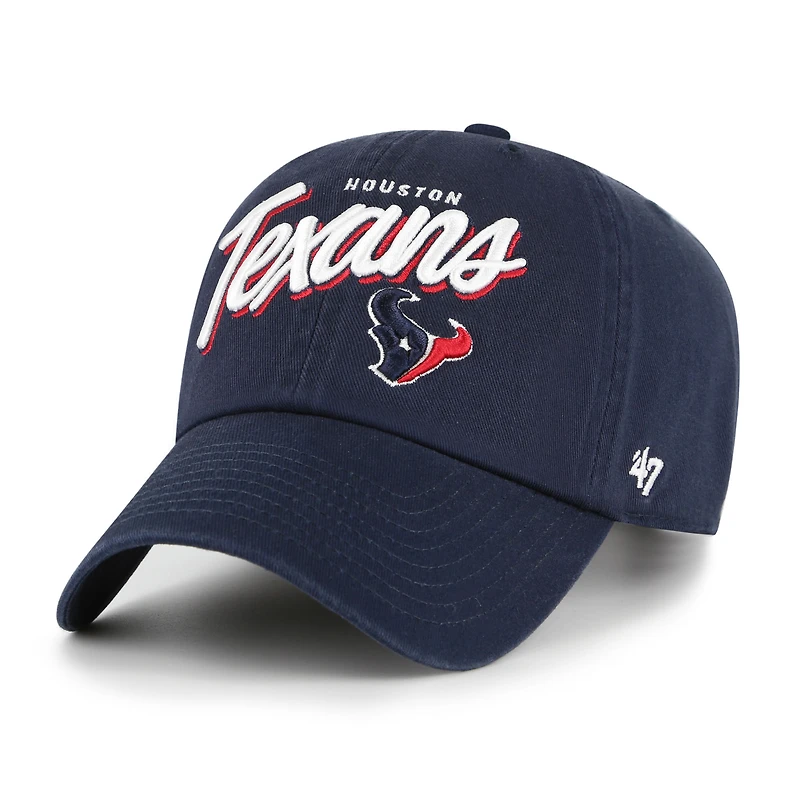 Women's '47  Navy Houston Texans Ariana Clean Up Adjustable Hat