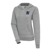 Women's Antigua  Heather Gray Houston Texans Victory Pullover Hoodie