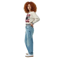 Women's Champion  Cream Houston Texans Reverse Weave Fleece Sweatshirt