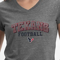 Women's Champion Gray Houston Texans Triumph Tri-Blend V-Neck T-Shirt