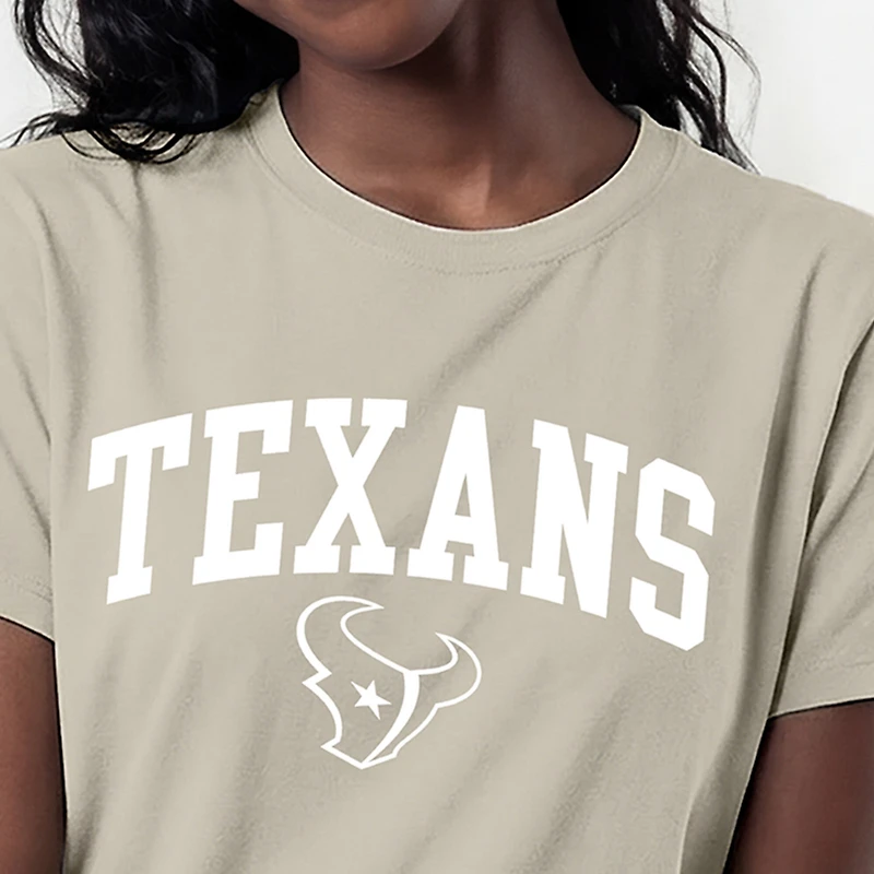 T-shirt Champion pour femmes, marron clair, Houston Texans, beurre de cacao