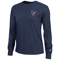 Women's Champion Navy Houston Texans Core Long-Sleeve T-Shirt