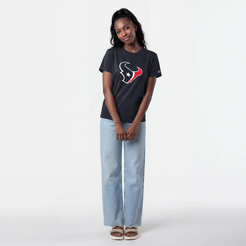 T-shirt Champion pour femmes avec logo des Houston Texans, bleu marine