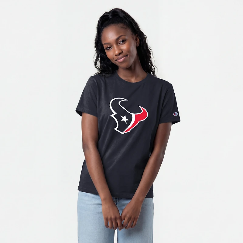 Women's Champion Navy Houston Texans Logo T-Shirt